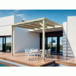 PERGOLA SEMI-COUVERTE BOIS MONTPELLIER ADOSSÉE 500 X 300 MADERLAND