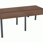 PÔLE DE 4 BUREAUX DROITS NOYER L 120 X P 80 CM PIÉTEMENT MÉTAL ANTHRACITE - ARCH