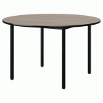 TABLE MALIBU Ø 120 T5 4P STR ANTIB CHÊNE 1146/NOIR NOIR 9005