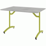 TABLE TIM 160X80 CM T5 - DL - PLAT STRAT ABS - CHROMIX ARG/VERT GRANNY - RODET