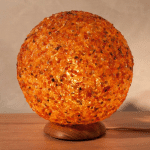 WAGNER LIFE LAMPE DE TABLE LED AMBRE EN FORME DE BOULE