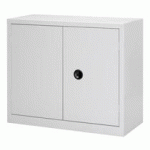 ARMOIRE D'ATELIER MONOBLOC H 100 X L 120 X P 53 CM CORPS GRIS - PORTES BLEUES