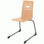 CHAISE COQUE YOGA PIÈTEMENT LUGE ACIER - HÊTRE NATUREL/GRIS ARGENT - RODET