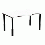 TABLE ERGO TECHNIC 140X110 RÉGLABLE COMPACT BLANC/NOIR - SUNSET CREATION