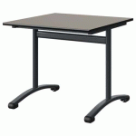 TABLE MALIBU 80X80 T5 DL STRA GRIS U727/NOIR GRIS 7016