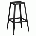 TABOURET HAUT BISTRAU - NOIR - LOT DE 2