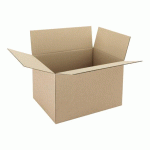 LOT DE 25 - CARTON CAISSE AMÉRICAINE KRAFT BRUN SIMPLE CANNELURE L 40 X L 30 X H 27 CM