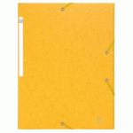 LOT DE 50 - CHEMISES À ÉLASTIQUES CARTE LUSTRÉE 3 RABATS MONOBLOC - JAUNE