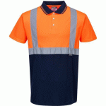 POLO HAUTE VISIBILITÉ BICOLORE S479 BLEU/ORANGE L - PORTWEST