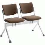 POUTRE CAMPUS TAPISSÉE TISSU POUR VISITEUR-2 PLACES-MARRON - QUADRIFOGLIO