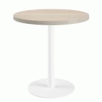 TABLE DE RÉUNION RONDE CHÊNE GRIS Ø 80 CM - PIÉTEMENT BLANC - ARCH