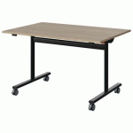 TABLE MALIBU RAB. 120X80 T5 DL STRA ABS CHÊNE 1146/NOIR 9005