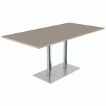 TABLE MENORCA 160X80 T6 - ÉP. 24MM STRAT ABS CHÊNE H./CHROMÉ - MOBIDECOR
