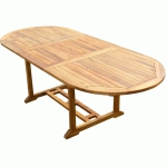 TABLE OVALE EN TECK ASPECT HUILÉ MUNGGI L.180-240 P.100 CM