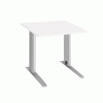 BUREAU DROIT EXCELLENS L 80 CM BLANC PIÉTEMENT MÉTAL PLUS ALU