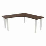 BUREAU EVIDENCE SYMÉTRIQUE 160X160 NOYER/BLANC - VINCO