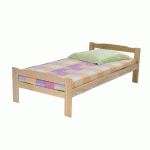 CHLOÉ COLLECTIVITÉ LIT SOMMIER AGGLO TÊTE 2 TRAVERSE 90X190 CM MIEL - MANUTAN COLLECTIVITÉS