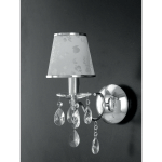 BOEME APPLIQUE MURALE AVEC ABAT-JOUR CHROME, CRISTAUX ET 16X34CM - FAN EUROPE