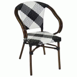 FAUTE CORDOBA GRAPHIC STRUC ALU BOIS ASS/DOS WICKER NOIR/BLC