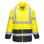 PORTWEST H443 VESTE DE PLUIE HI-VIS BICOLORE JAUNE/MARINE - TAILLE XL