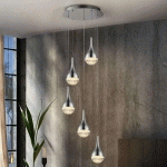 SCHULLER VALENCIA SUSPENSION LED ELIE À 5 LAMPES