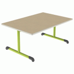 TABLE BANDANA 120X80 T2 DL STR POLY. HÊTRE MIEL BEIG/VERT AC - MOBIDECOR
