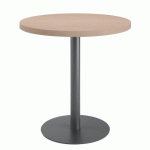 TABLE DE RÉUNION RONDE ECLA CHÊNE CLAIR Ø 80 CM PIÈTEMENT ANTHRACITE