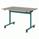 TABLE MALIBU RAB 120X80 T6 DL ST ALAISÉ BÉTON F186/BLEU 5018