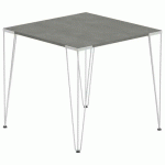 TABLE RÉUNION LORI 80 X 80 CM PLATEAU BÉTON PIED ALU - MBA