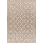 TAPIS EXTÉRIEUR TERRASSE SALON CUISINE ORIENTAL MAROCAIN EFFET JUTE MARRON ET BEIGE 160 X 213 CM - SURYA