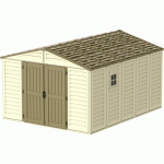ABRI DE JARDIN PVC WOODBRIDGE + KIT DE FONDATION ET KIT 1 FENÊTRE - 13,12 M² DURAMAX