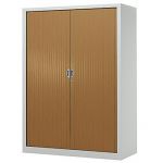 ARMOIRE MÉTAL CONFORT - A RIDEAUX - H. 160 X L. 120  CM - CORPS ALUMINIUM - RIDEAUX POIRIER
