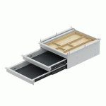 BLOC DE 3 TIROIRS ACIER ET BAMBOU TRI GRIP STEELFORCE - BLANC HETTICH