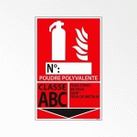 PANNEAU - SIGNALÉTIQUE EXTINCTEUR FEUX ABC - 160X250MM  - VINYLE SOUPLE AUTOCOLLANT - LOT DE 3
