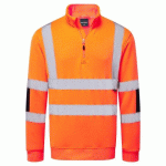 PORTWEST B314 SWEAT TRICOTÉ HAUTE VISIBILITÉ COL ZIP ORANGE - TAILLE 5XL