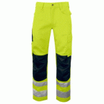 PROJOB 6532 PANTALON POLYCOTON PRIO - EN ISO 20471 CLASSE 2 JAUNE/NOIR - TAILLE 42