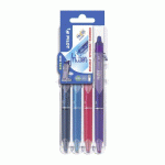 STYLO ROLLER PILOT FRIXION BALL CLICKER EFFAÇABLE ÉCRITURE FINE - SET DE 4 COULEURS FUN