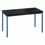 TABLE MULTI-USAGE L 140 X P 70 CM ZONZA NOIR PIEDS BLEU