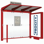ABRI BUS VENISE 2.50 M CAISSON 1 BARDAGE LAT. ROUGE 3004 - PROCITY