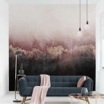 PAPIER PEINT INTISSÉ PREMIUM - GOLDEN DAWN PINK - MURAL CARRÉ DIMENSION HXL: 240CM X 240CM