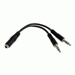 STARTECH.COM CÂBLE POUR SÉPARATEUR DE CASQUE 4 BROCHES DE 3,5 MM VERS 2 X 3 BROCHES DE 3,5 MM - F/M