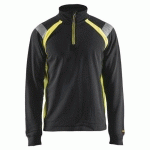 SWEAT COL CAMIONNEUR NOIR/JAUNE FLUORESCENT TAILLE XXL - BLAKLADER