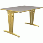 TABLE IRISS 120 X 80 CM DL - STRAT GRIS ARGILE/HÊTRE NATUREL