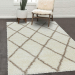 JADOREL - 200X290 - TAPIS BERBÈRE STYLE SHAGGY AL CRÈME 200X290 OEKO TEX® EN POLYPROPYLÈNE DOUX ET SOYEUX - CRÈME