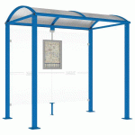 ABRI BUS VOÛTE 2.50 M SANS BARDAGES LATÉRAUX - BLEU 5010 - PROCITY