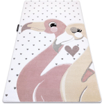 TAPIS PETIT FLAMINGOS CŒURS CRÈME BEIGE 120X170 CM