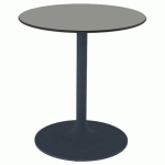 TABLE EKO Ø70 PLAT COMPACT GRIS PERLE - PIÈTEMENT NOIR SABLÉ - MOBIDECOR