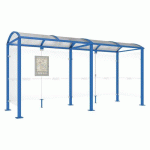 ABRI BUS VOÛTE 5 M AVEC BARDAGES LATÉRAUX - BLEU 5010 - PROCITY