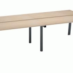 PÔLE DE 4 BUREAUX DROITS CHÊNE CLAIR L 140 X P 60 CM, PIÉTEMENT MÉTAL ANTHRACITE - ARCH