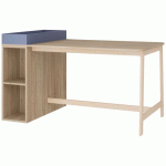 POSTE DE TRAVAIL BLOIS 140X90 H90 CM BLEU /CHÊNE GRIS - ENOND MOBILIER